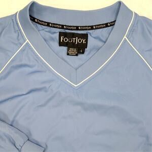Footjoy Vintage Golf Mens V-Neck Pullover Jacket Large Blue Performance